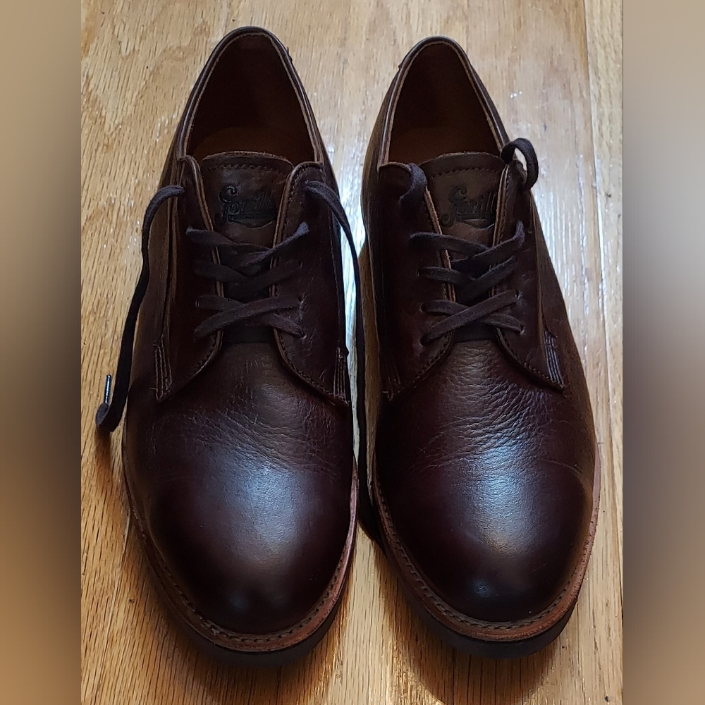GORILLA 33170 MEN'S DARK BROWN LEATHER OXFORD WEDGE SHOES SIZE 11 M MADE IN USA